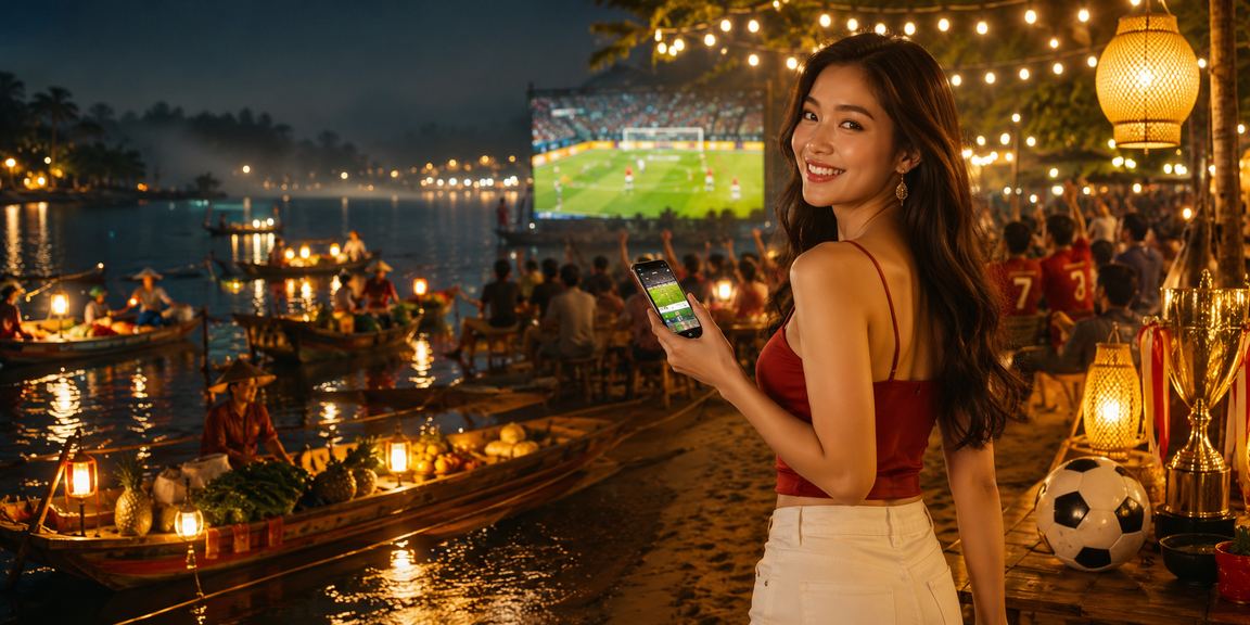 Người hâm mộ bóng đá tại chợ đêm Đà Lạt theo dõi kết quả và đặt cược qua điện thoại